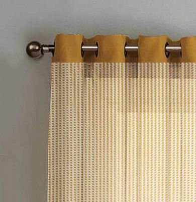 Blexos Window Net Transparent Curtains 5 Feet Long | Yarn Polyester Curtains | Premium Screens for Home Office | Prada for Living Room Bedroom | (Gold, 1pc)