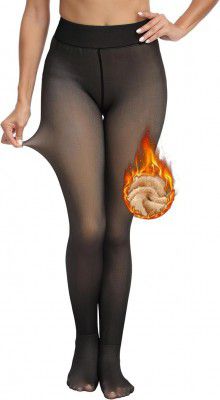 BLINKIN Soft Touch Thermal Skinny Tights For Women - Ultimate Warm Fleece Leggings For Women, Thermal Winter Tights, Free Size (26Inch Waist To 34Inch)