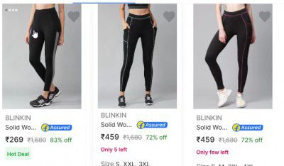 Blinkin Women's Tights upto 85% off starting From Rs.229
