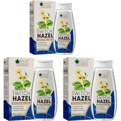 Bliss of Earth Witch Hazel Gel for Hemorrhoids, Diaper Rashes, Postpartum Soothing Relief from Swelling and Discomfort, 3X110ml