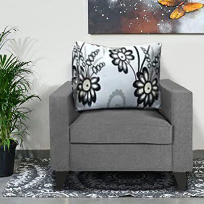 Blisscraft Amesty 1 Seater Fabric Sofa Set (Dark Grey)