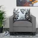 Blisscraft Amesty 1 Seater Fabric Sofa Set (Dark Grey)...
