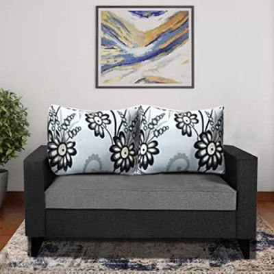 Blisscraft Amesty 2 Seater Fabric Sofa Set (Dark Grey-Black)