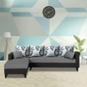Blisscraft Amesty 5 Seater Fabric LHS L Shape Sofa Set (Dark Grey)...