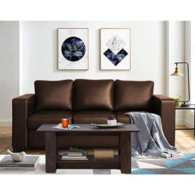 Blisscraft Jardin Leatherette 3 Seater Sofa Set (Brown)