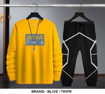 BLIVE  Boys Casual T-shirt Track Pants  (Multicolor)