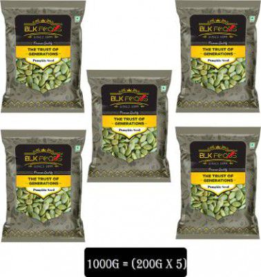 BLK FOODS 1Kg Pumpkin Seeds | Seeds for Eating | Diet Food Pumpkin Seeds (1 kg, Pack of 5)