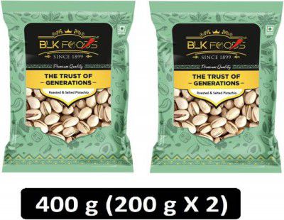 BLK FOODS Tasty Crunchy (200g X 2)400g Jumbo Pistachio Roasted & Salted (Inshell) Pistachios  (400 g)