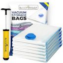 Bloomingdale Vacuum Bags For Travel Reusable Vacuum Bags For Clothes With Pump For Space Saving Ziplock Bags For Travel Packing Blankets Compression Vacuum Storage Bags, Vacuum Bag- Set Of 6 (3L, 3J)...