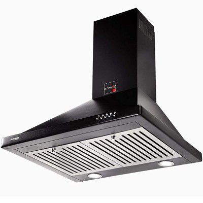 BLOWHOT 60 Cms Ariel Chimney 800 m3/h Suction, Push Control, BAFFLE FILTER Chimney for Modular Kitchen (Black)