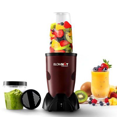BLOWHOT Nutrimix Pro Mixer 2 Jars Grinder Blender, 500W Power, High Torque Powerful Motor with 22000 RPM, Efficient SS Blades - Sparkling Maroon | 1 Year Warranty