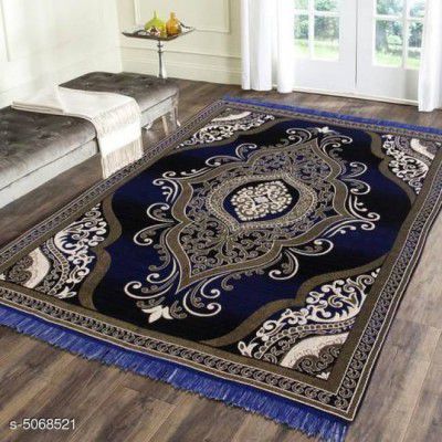 Blue Cotton Carpet  (135 cm X 187 cm)