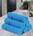 Blue Cotton Solid 450 GSM Face Towels (Set of 6)...