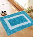 Status Blue Geometric Cotton 15 x 23 Inches Water Absorbent Door Mat...