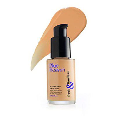 Blue Heaven Fresh & Flawless Lotion, Hydrating Skin Tint Serum Foundation, Natural, 28ml With Hyaluronic Acid & SPF, Antipollution, Antioxidant