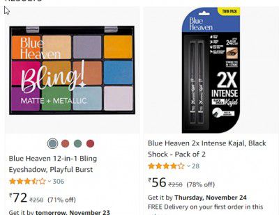 Blue Heaven Make-up Products at Min 50% off
