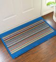 Blue Nylon Geometric Pattern 23x15 Inch AntiSkid Door Mat...