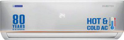 Blue Star 2024 Model 1.5 Ton 3 Star Hot and Cold Split Inverter AC - Silver  (IC318DNUHC, Copper Condenser)