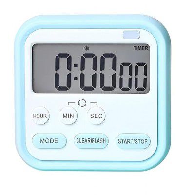 Blue Stopwatch Timer for Study Kitchen Timer Large LCD Screen 24hr Digital Display