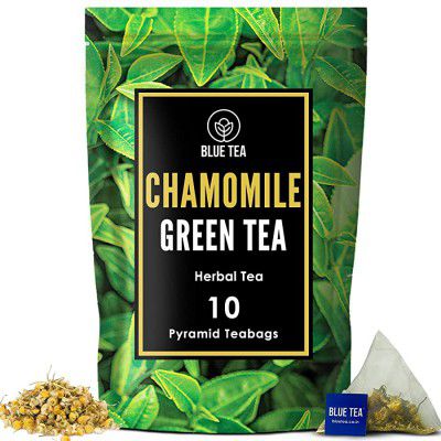 BLUE TEA - Chamomile Green Tea Bags - 10 Premium TB