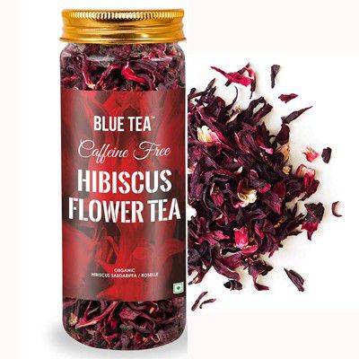 BLUE TEA - Organic Egyptian Hibiscus Flower Herbal Tea | Caffeine Free Tea (100 Cups, 50gram)