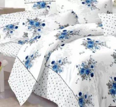 BLUEDOT 160 TC Microfiber Double Floral Flat Bedsheet  (Pack of 1, Multicolor)