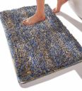 Luxe Home International Blue Solid Microfibre 23x15 Inches Antiskid Bath Mat...