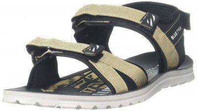 BLUETYGA Mens BT1701 Black Beige Ankle-Strap-10 UK