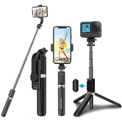 Blushinsta Portable Selfie Stick,Handy Tripod with Detachable Wireless Remote&Mini Tripod Stand for iPhone