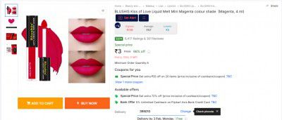 BLUSHIS Kiss of Love Liquid Melt Mini Magenta colour shade  (Magenta, 4 ml)