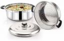 BMS Lifestyle 2 Tier Set with Lid Steamer For Pasta, Vegetable, Momos, Idly Maker Cooker Rice Stainless Steel Steamer (1.5 L)...