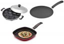 BMS lifestyle 3 Layer Non-Stick Coated Aluminium Rust Free Kitchen Cookware Combo Set Offer 3 Piece...