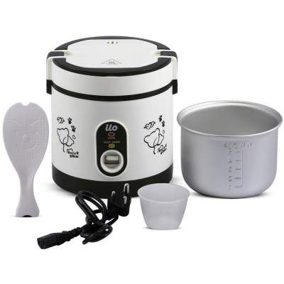 BMS LIFESTYLE Mini Rice Cooker, Portable Travel Steamer Small,Removable Non-stick Pot