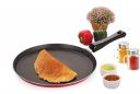 BMS Lifestyle Non-Stick Tawa with 2-Way Non-Stick Coating, 26cm (Induction and Gas Stove Compatible), Aluminium, Black...