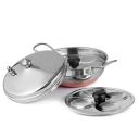 BMS Lifestyle Stainless Steel Multi Purpose Kadai with 2 Idli Plate (8 Idlis) and Steel Lid, Silver...