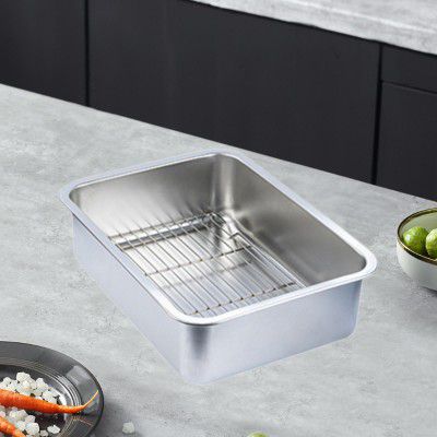 BNF®Stainless Steel Baking Pan Oven Tray and Cooling Rack | 1 Set Baking Sheet with Mesh Rack
