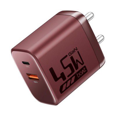boAt 45W GaN Charger, 2 Output Ports (Monarch Red)