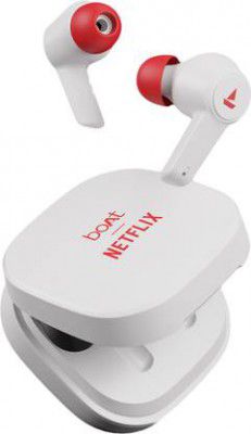 boAt Airdopes 411ANC Netflix Edition with Active Noise Cancellation & 20 HRS Playback Bluetooth  (White, True Wireless)