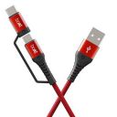 boAt Deuce USB 300 2 in 1 Type-C & Micro USB Stress Resistant, Sturdy Cable (Martian Red)...