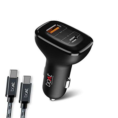 boAt Dual Port Qc-Pd 24W Fast Car Charger with 24W Fast Pd Charging