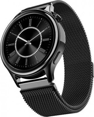 boAt Enigma Daze Womens Luxury Watch w/ SOS Location Tracker & 1.3''(3.3 cm) Screen Smartwatch  (Metallic Black Strap, Free Size)