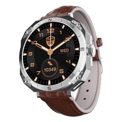 boAt Enigma Z20 Smart Watch with 1.51” HD Display, Luxurious Metal Body Design, Save Upto 250 Contacts,IP68(Brown Leather)
