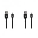 boAt Micro USB 150 Tangle-free, Sturdy Micro USB Cable with 3A Fast Charging & 480mbps Data Transmission, 10000+ Bends Lifespan & Extended 1.5m Length Black) (Pack of 2)...