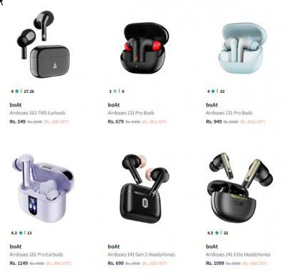 boAt Neckband & Earbuds Starts @ 579