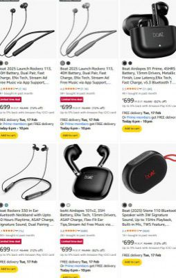 GRAB : boAt Earbuds / Neckband Starts at Rs.799