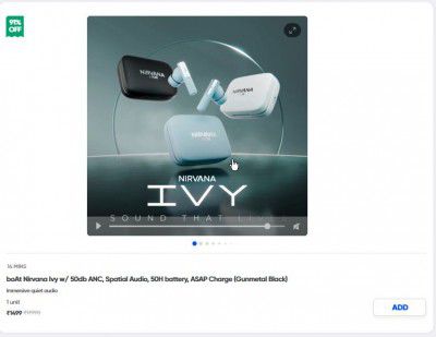 boAt Nirvana Ivy w/50db ANC, Spatial Audio, 50H battery, ASAP Charge (Gunmetal Black)