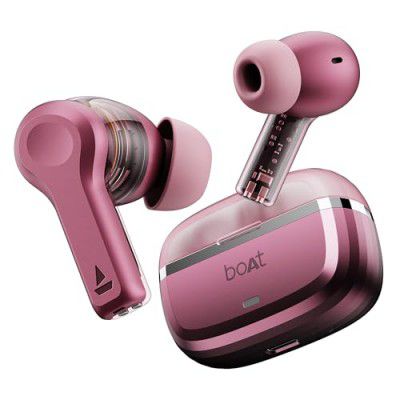boAt Nirvana Space,  Active Noise Cancellation,100Hrs Battery (Pink Punch)