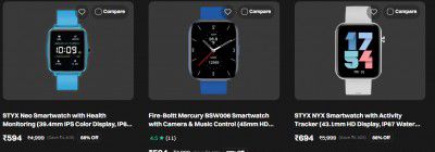 Boat, Noise, Fire-Boltt smartwatch from ₹194