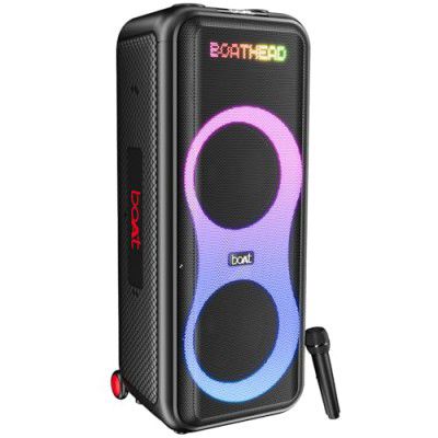 boAt PartyPal 600 Party Speaker, 220W Signature Sound 7hrs Battery & Guitar Input(Premium Black)
