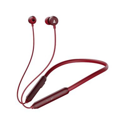 boAt Rockerz 195 Pro Bluetooth Wireless in-Ear Neckband w/Up to 20 hrs Playtime, BT v5.3 w/Dual Pairing, 40 ms Low Latency Beast Mode, (Maroon Maverick)